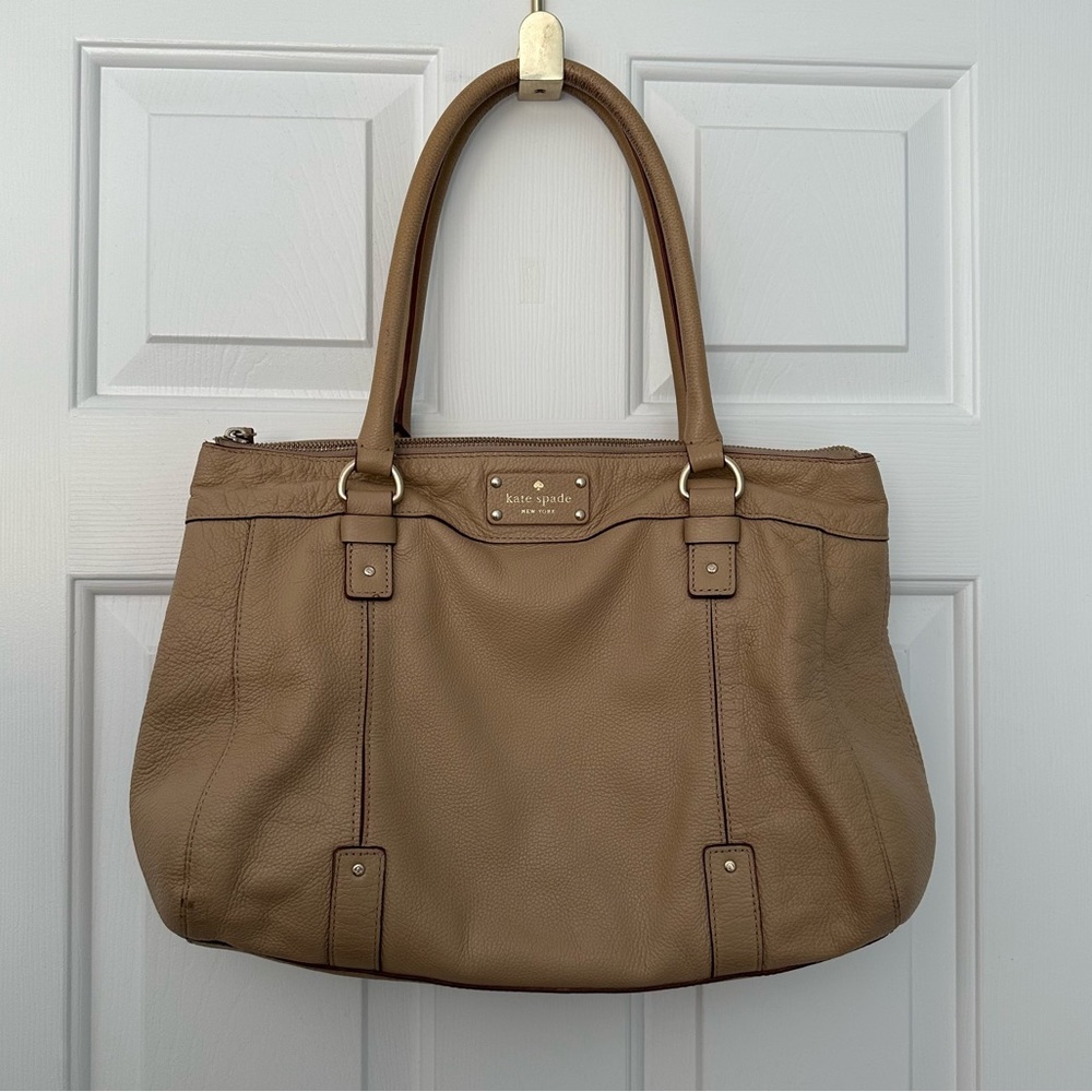 Kate Spade Teegan Berkshire Shoulder Bag Purse Pebble Leather Cafe Tan Beige